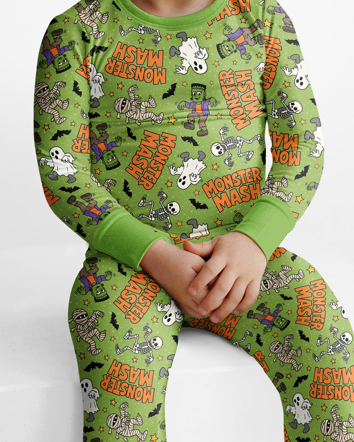 Monster Mash Halloween Bamboo Two Piece Long Sleeve Pajama Set