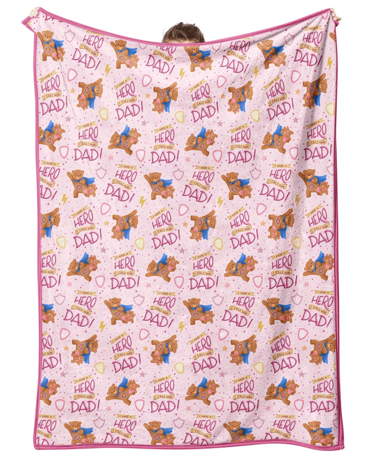 I Have A Hero Daddy & Me Matching Bamboo Blanket