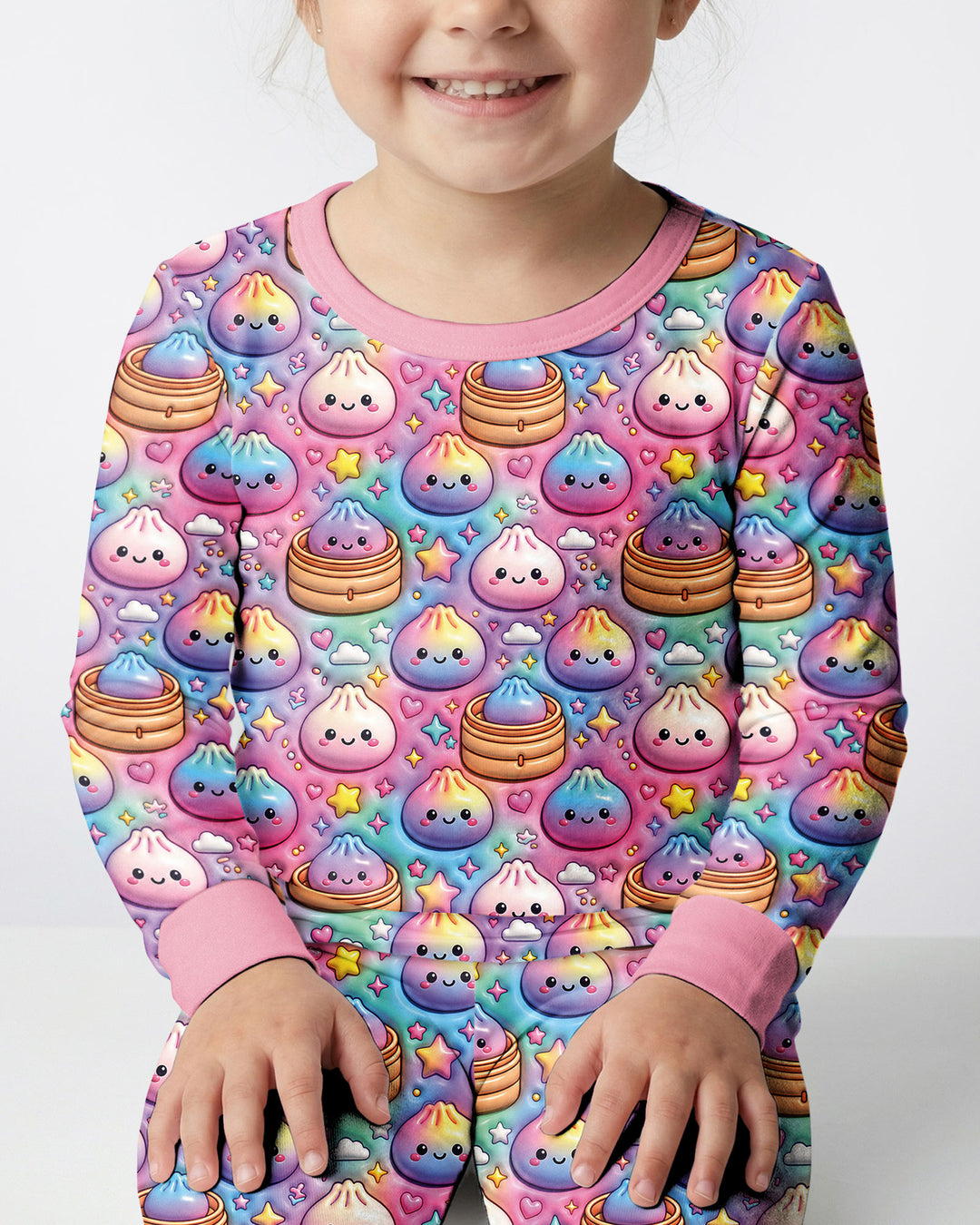 Glitter Dumpling Galaxy Bamboo Two Piece Long Sleeve Pajama Set