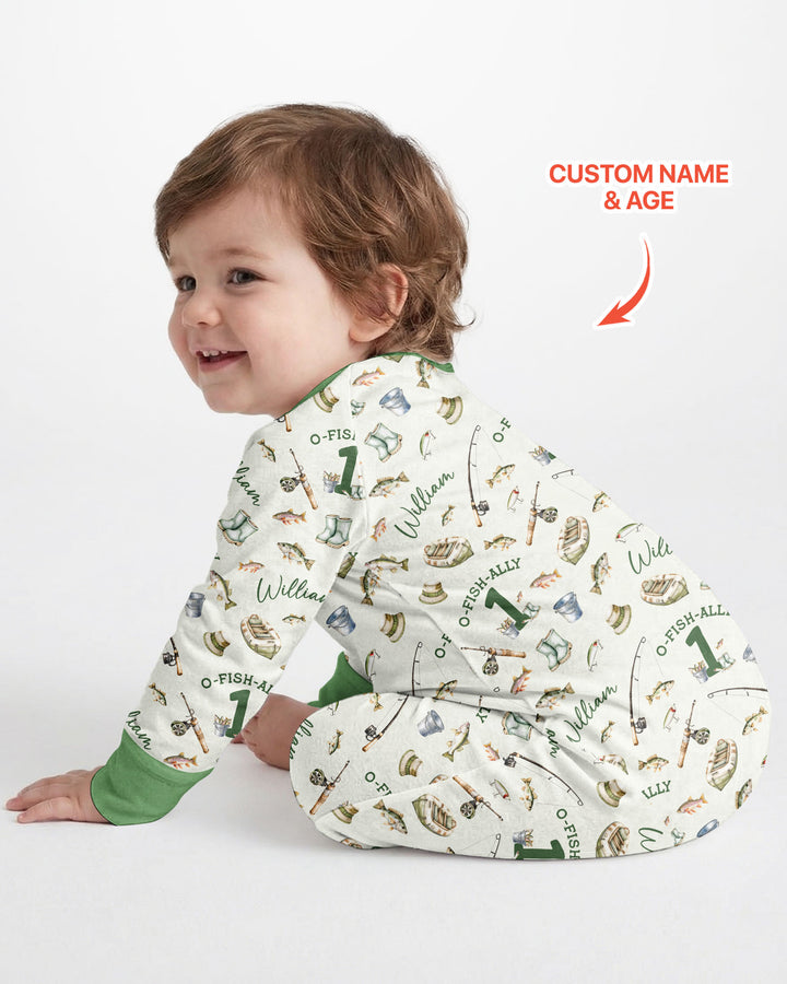 Personalized Fishing Birthday  Bamboo Convertible Zippy