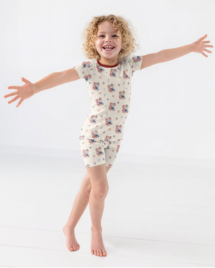 Spilling The Tea Since 1773 Family Matching Bamboo Two Piece Short Sleeve Shorts Pajama Set