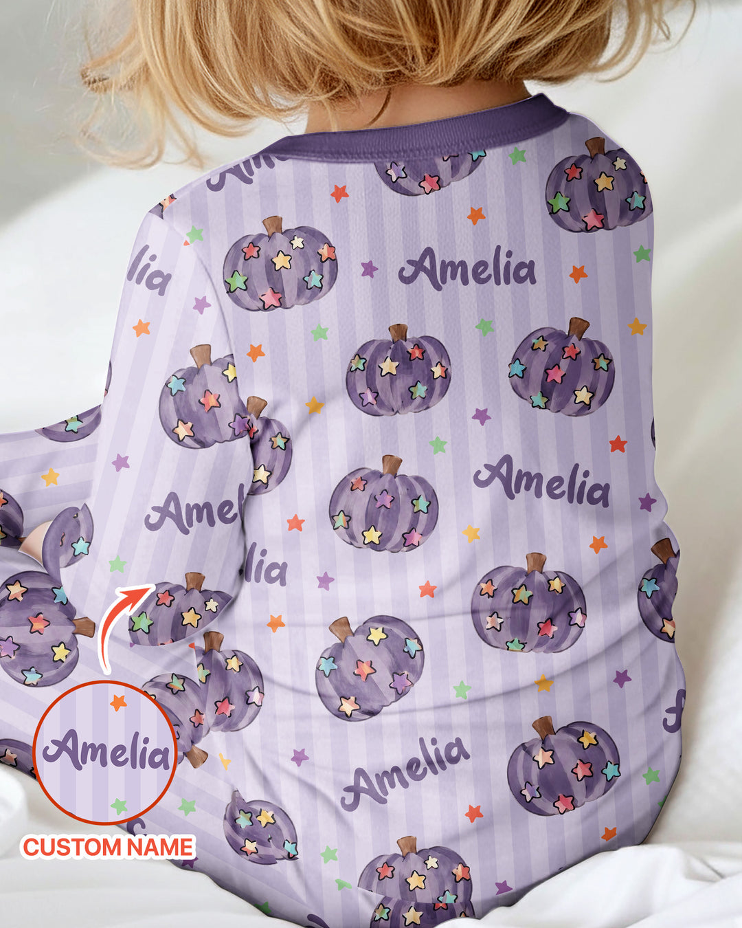 Colorful Star Pumpkin Custom Name Bamboo Convertible Zippy