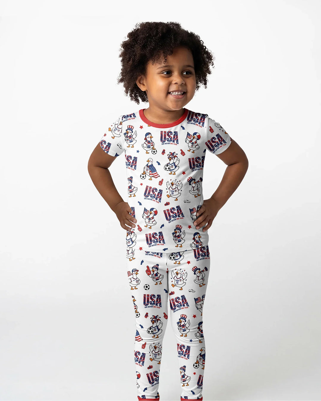 One Nation One Team Bamboo Two Piece Short Sleeve Pajama Set
