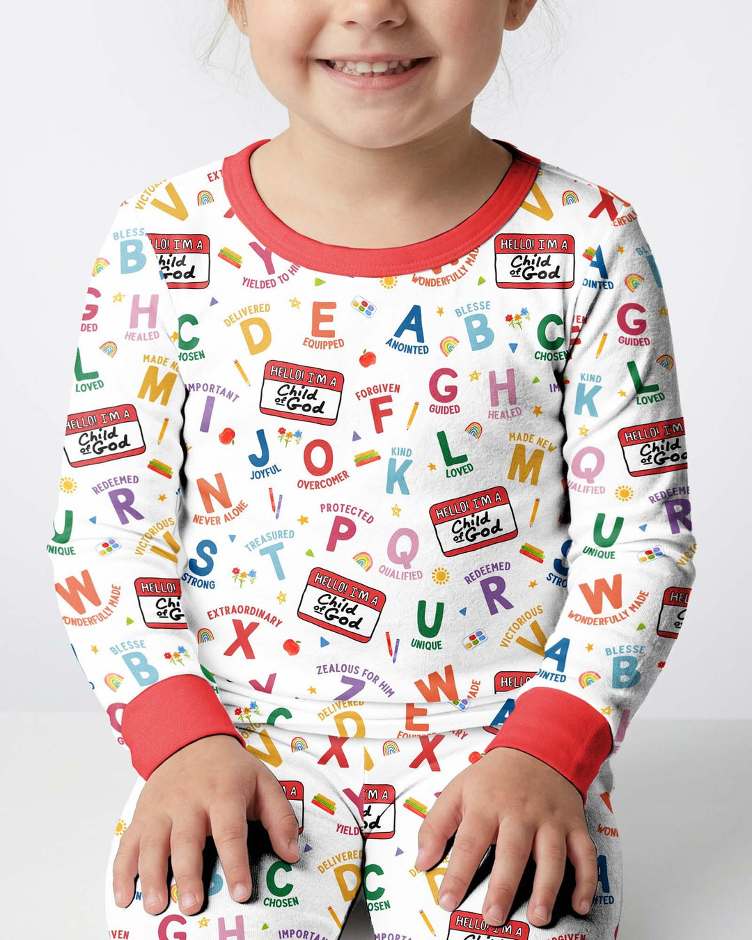 I'm A Child Of God ABCs Bamboo Two Piece Long Sleeve Pajama Set