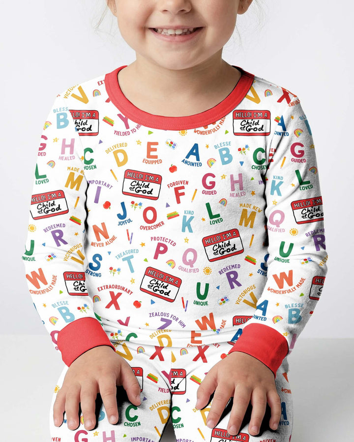 I'm A Child Of God ABCs Bamboo Two Piece Long Sleeve Pajama Set