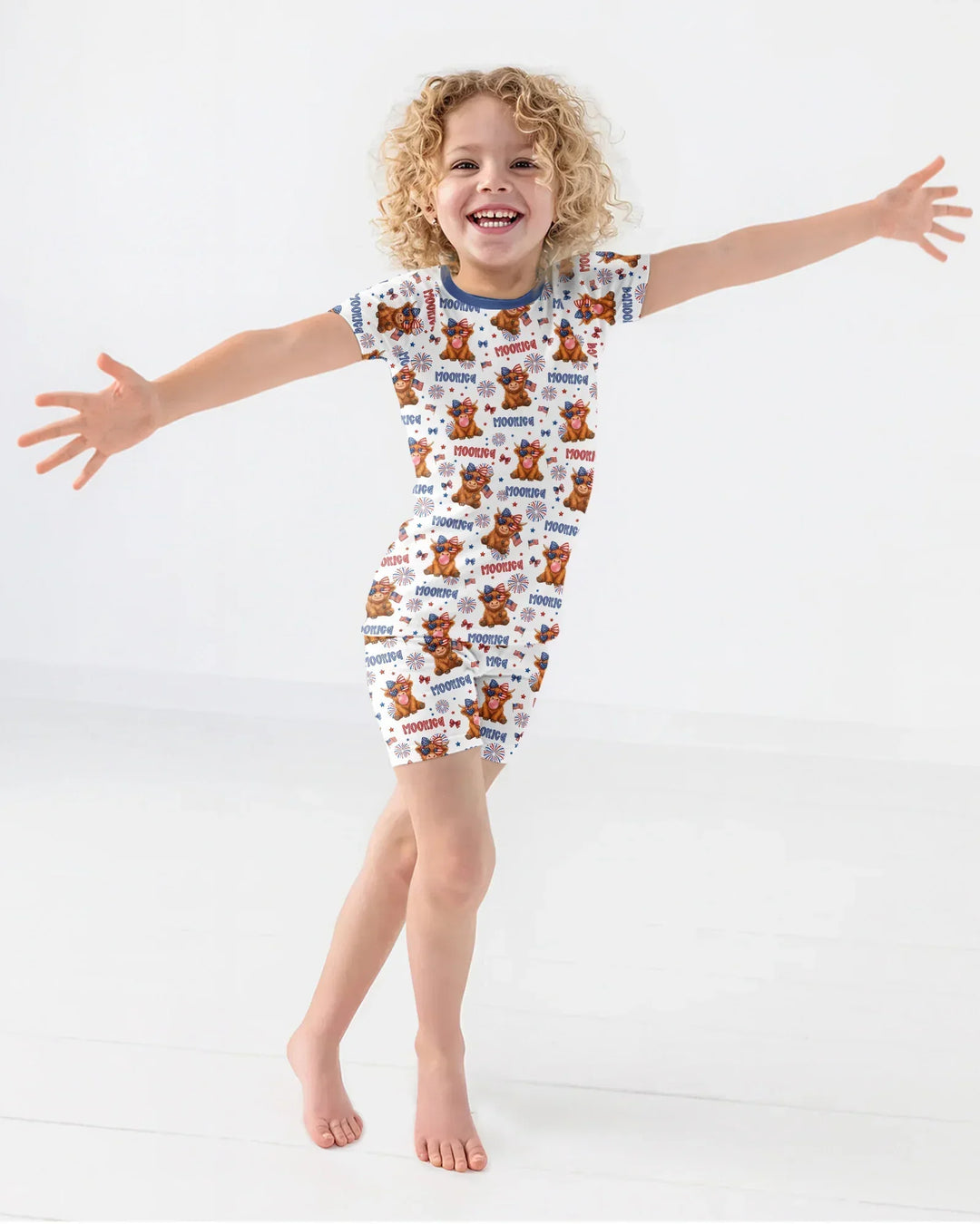 Moo-Rica Cowgirl Bamboo Two Piece Short Sleeve Shorts Pajama Set