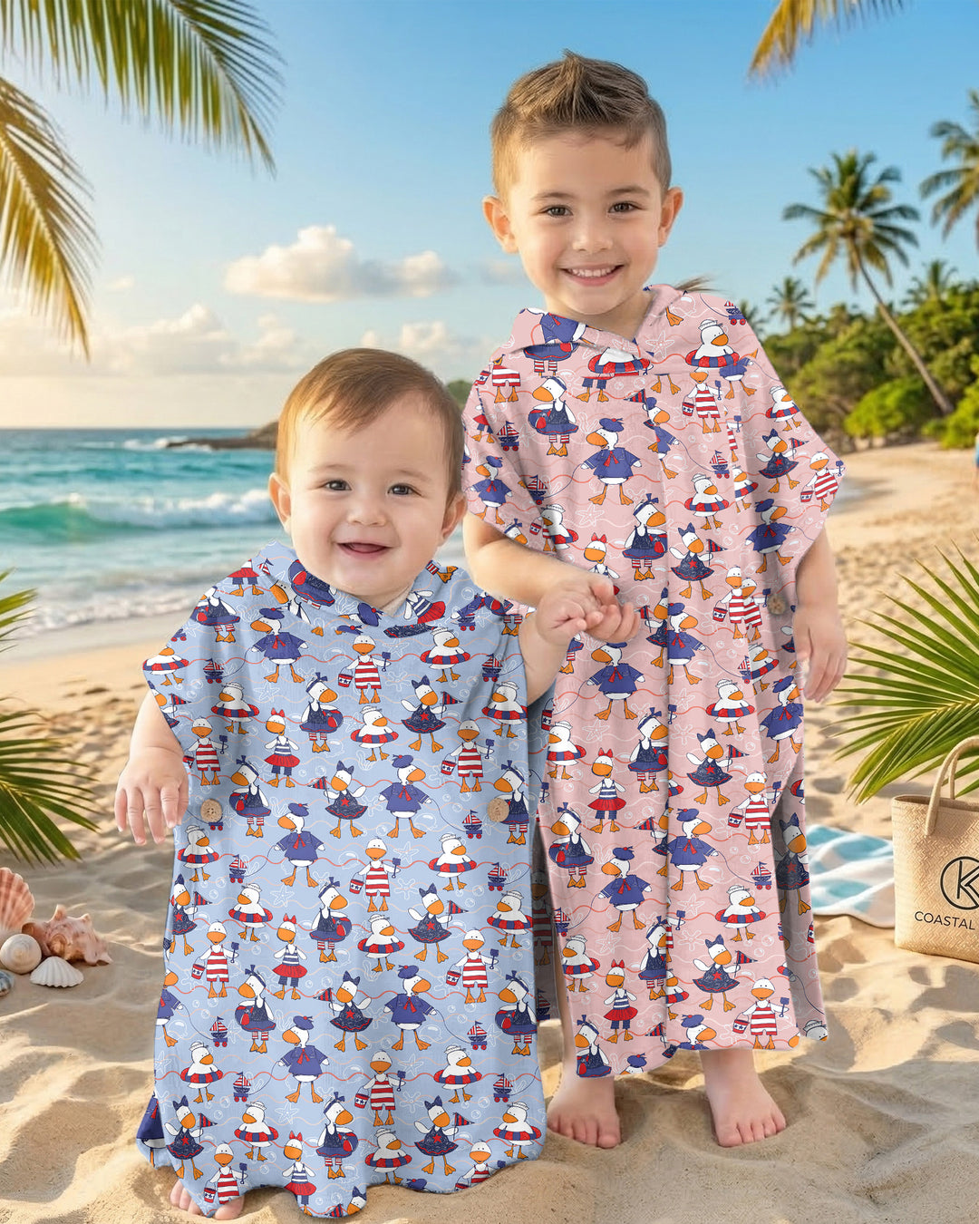 Freedom Floaties Family Matching Bamboo Swim Poncho