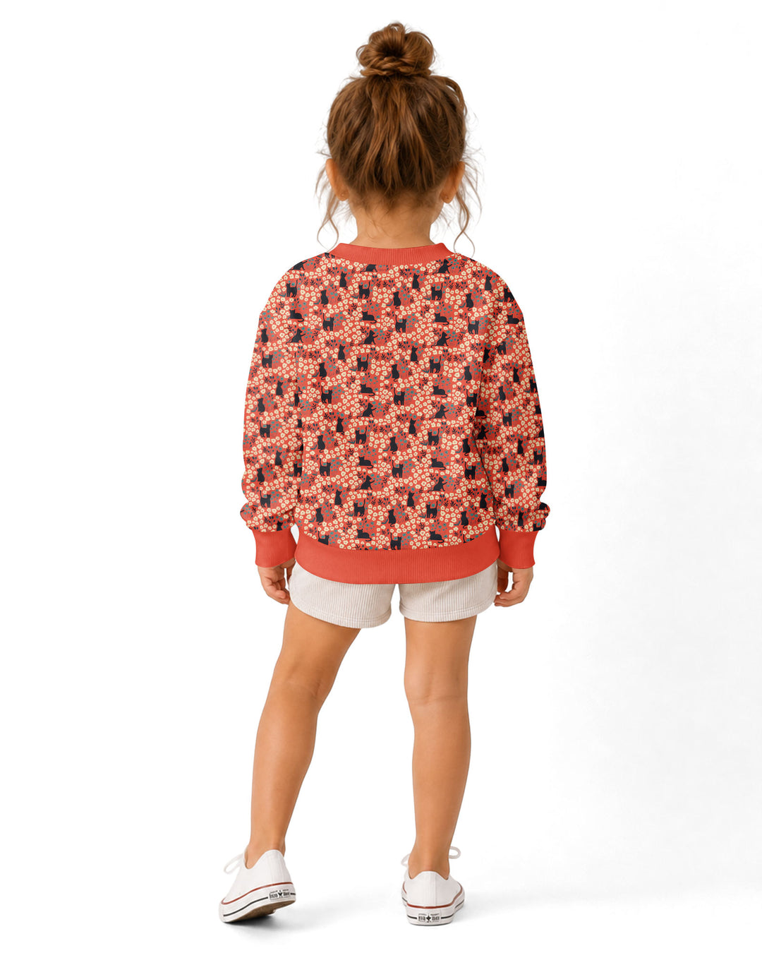 Black Cat Ditsy Bamboo Crewneck Sweatshirt