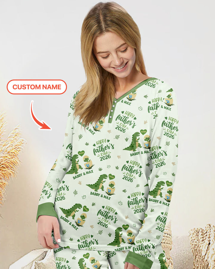 Custom Name Fathers Day 2026 Bamboo Women Pajama Set