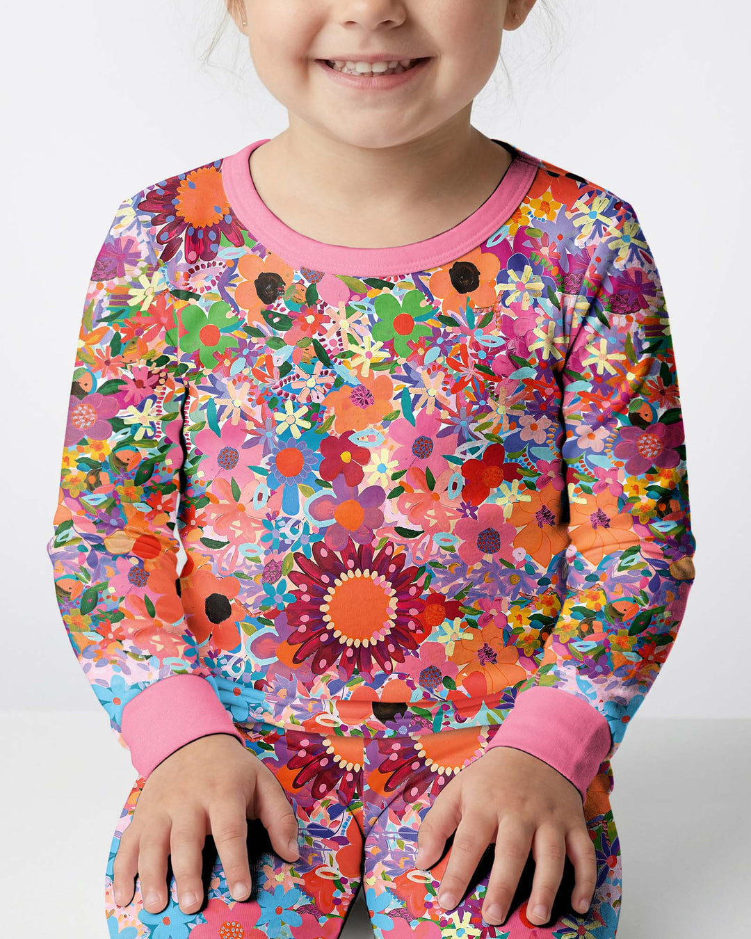 Rainbow Blooms Bamboo Two Piece Pyjamas Set