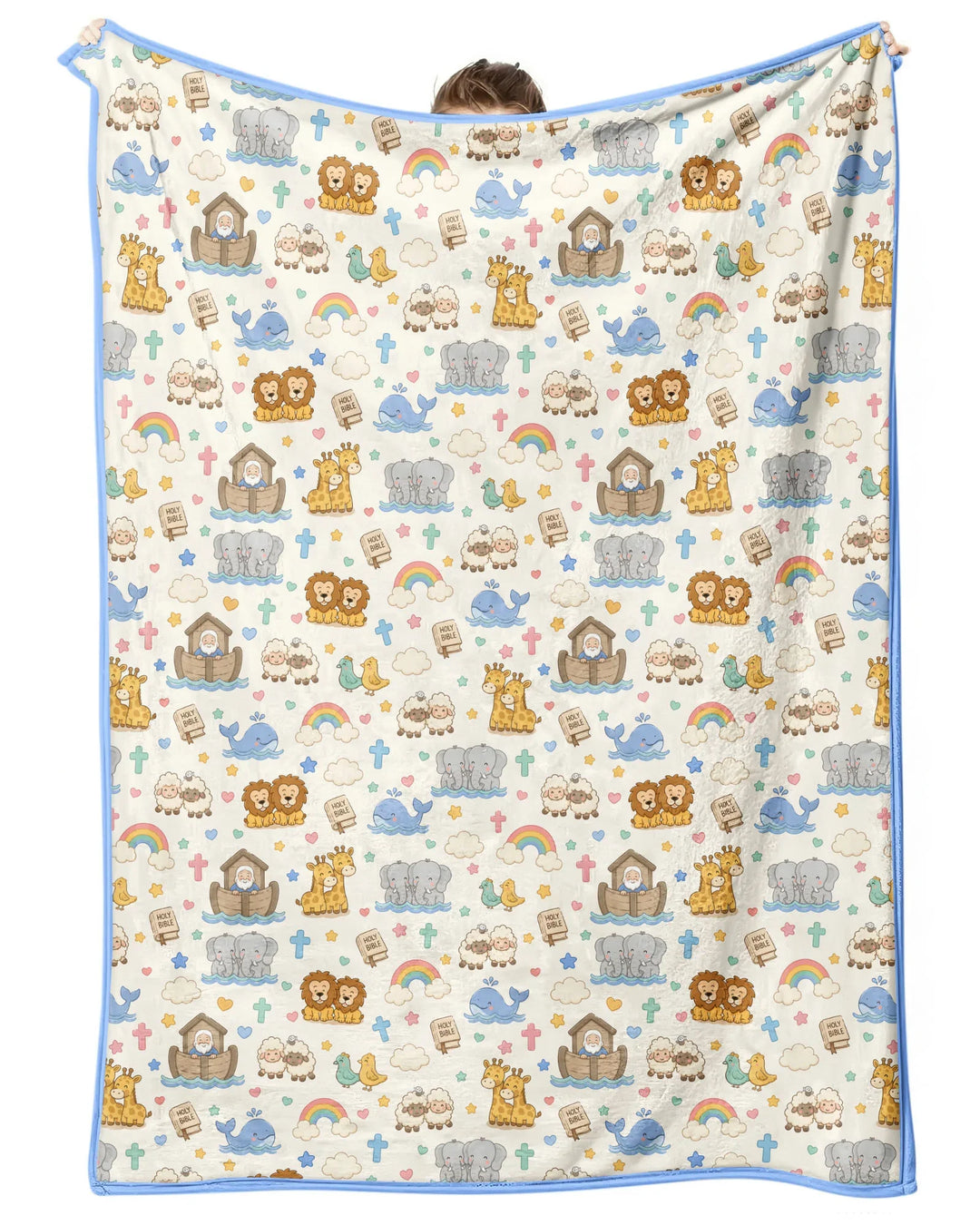 Noah's Ark Jesus Loves Me Bamboo Blanket