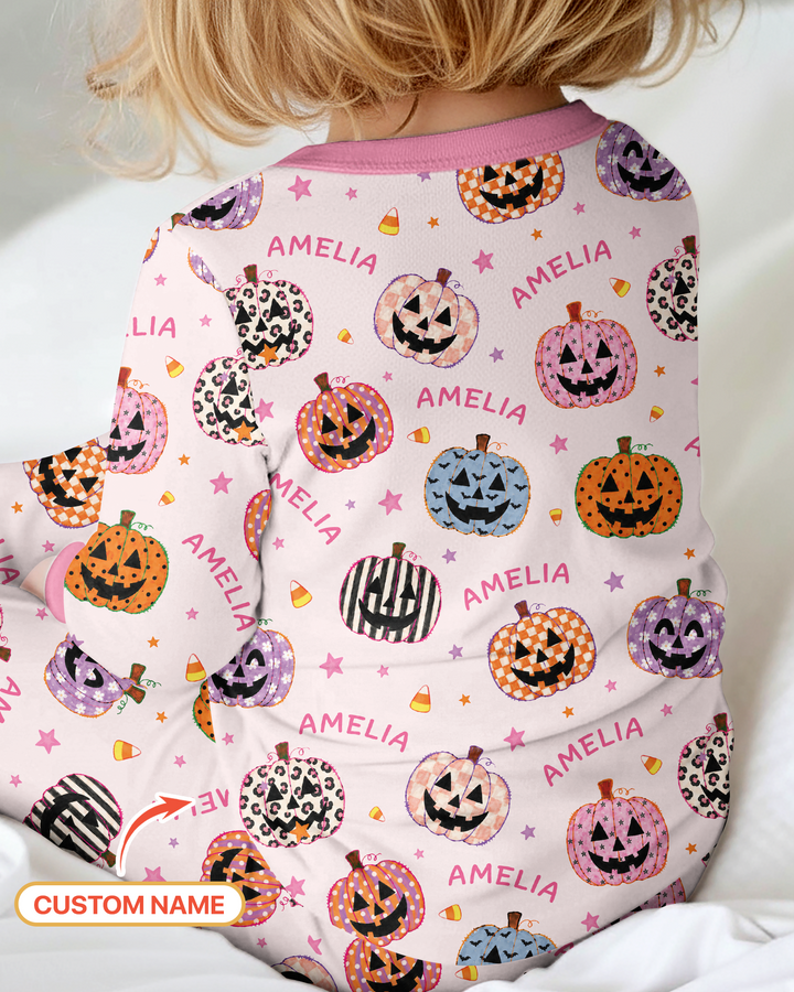 Custom Name Colorful Jack O Lantern Bamboo Convertible Zippy