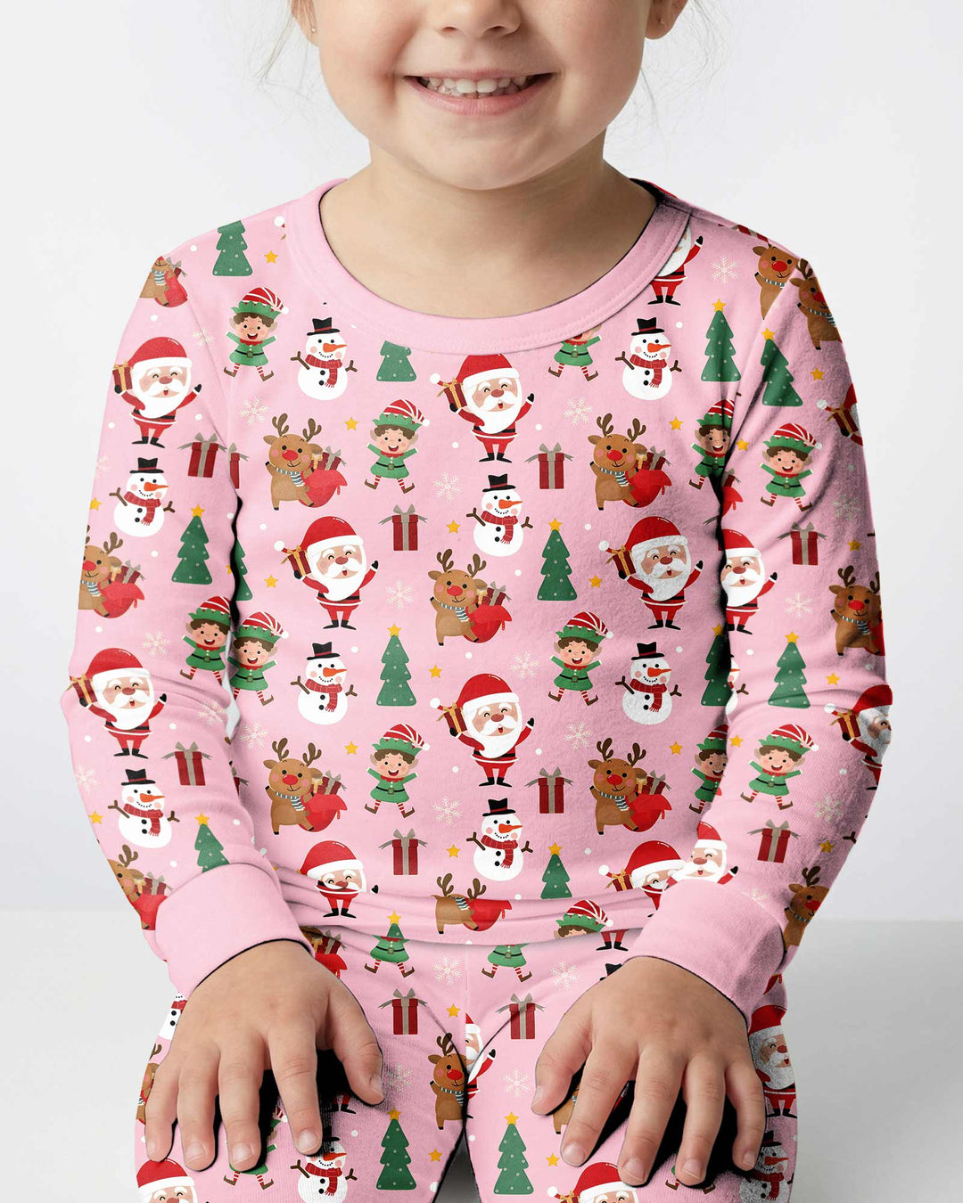 Jolly Holiday Friends Bamboo Two Piece Long Sleeve Pajama Set