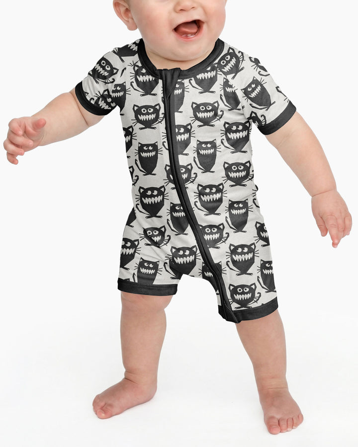Halloween Monster Cats Bamboo Shorty Zippy