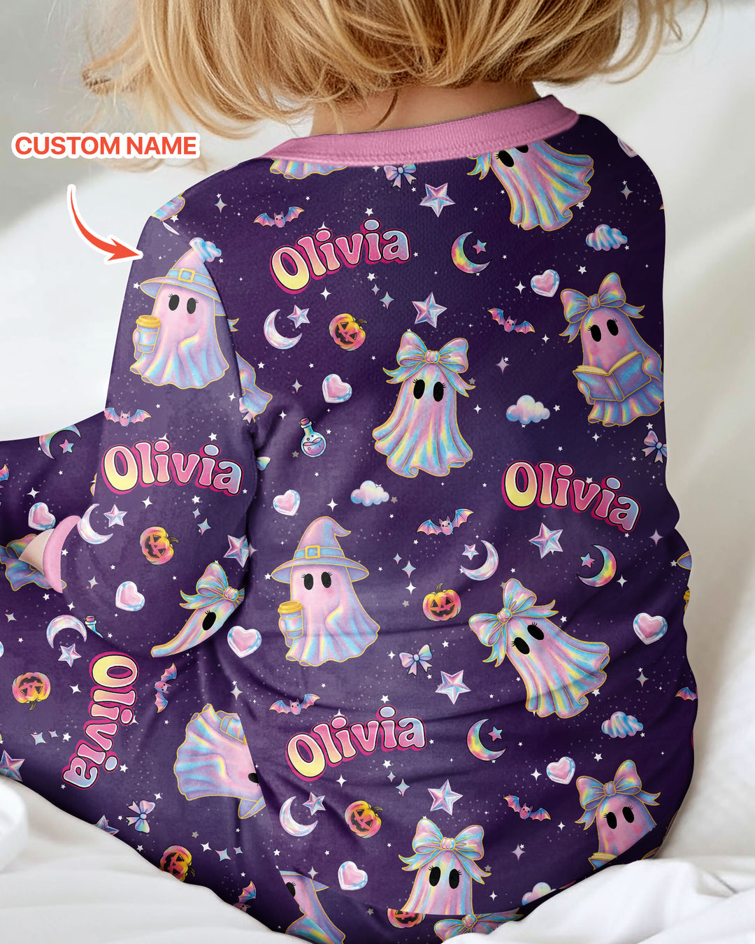 Holographic Cute Ghost Bamboo Convertible Zippy