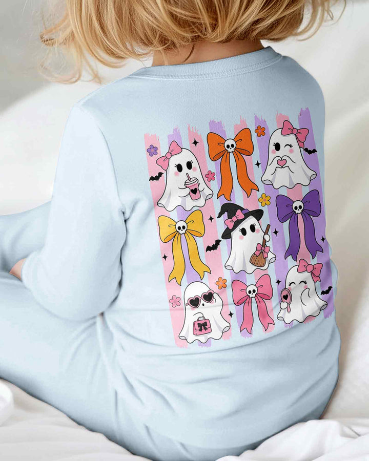 Personalized Pink Bow Ghost Coquette Halloween Bamboo Convertible Zippy