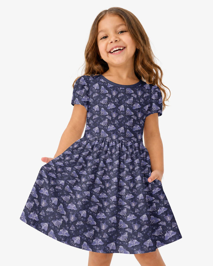 Very Peri Moths Bamboo Twirl Dress