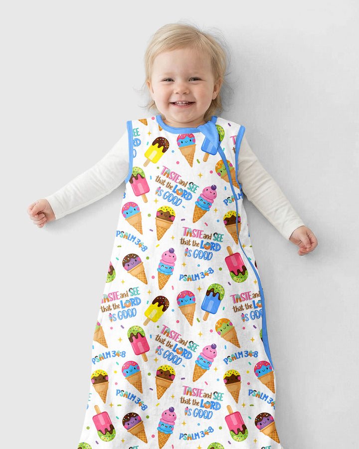 Jesus Summer Ice Cream Taste and See That The Lord Is Good Bamboo Sleep Bag