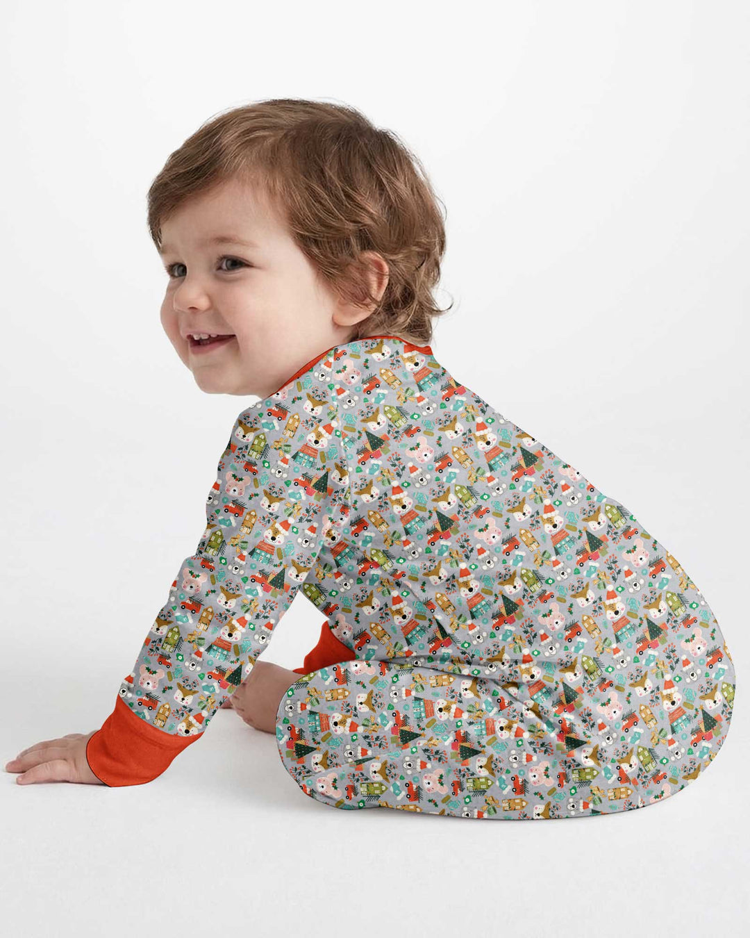 Christmas Woodland Deer Fox Bear Bamboo Convertible Zippy