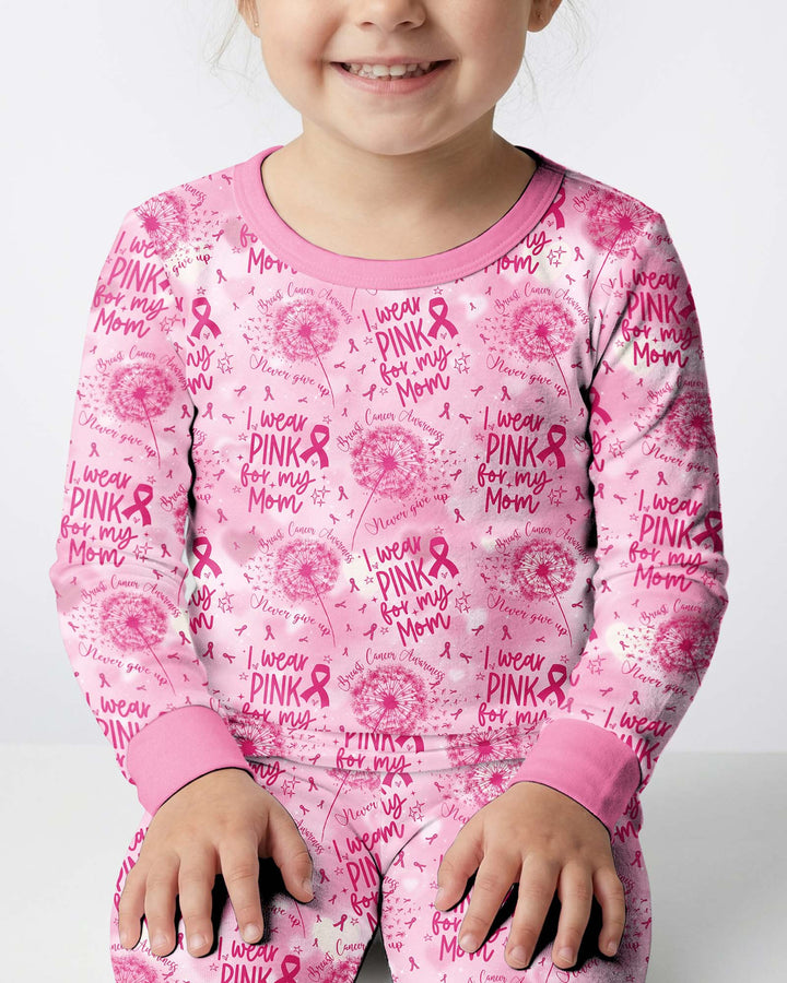 I Wear Pink For My Mom Bamboo Two Piece Long Sleeve Pajama Set