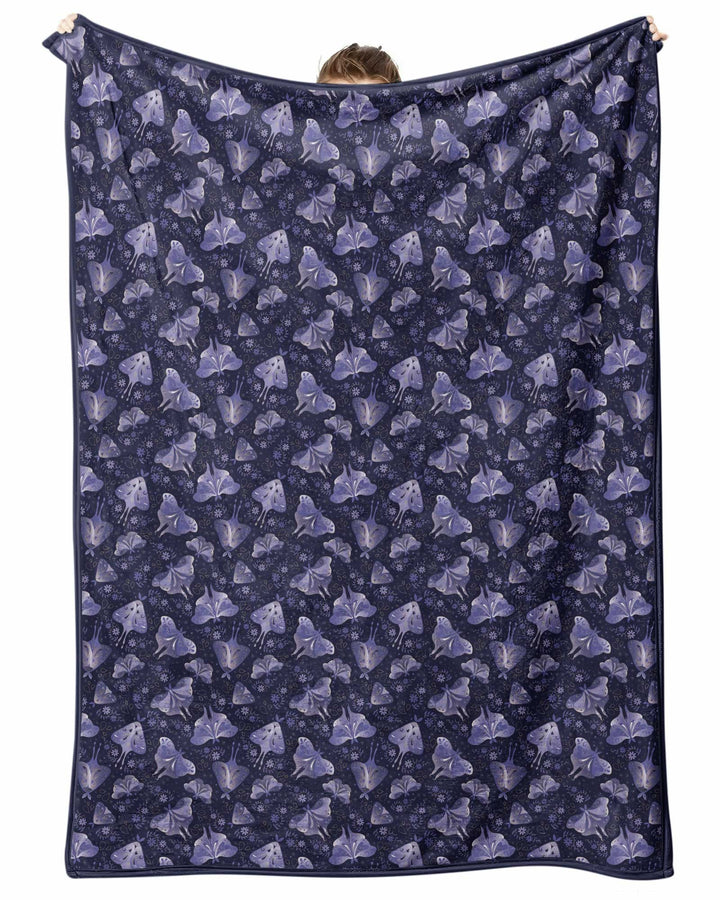 Very Peri Moths Bamboo Blanket