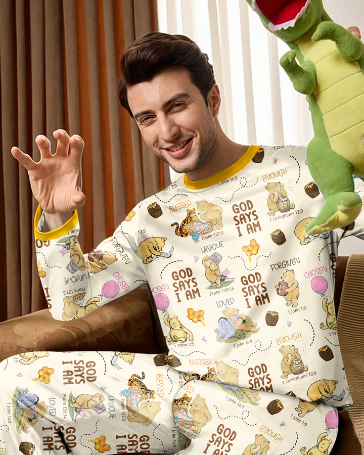 God Says I Am – Little Blessings Bamboo Men's Pajama Set