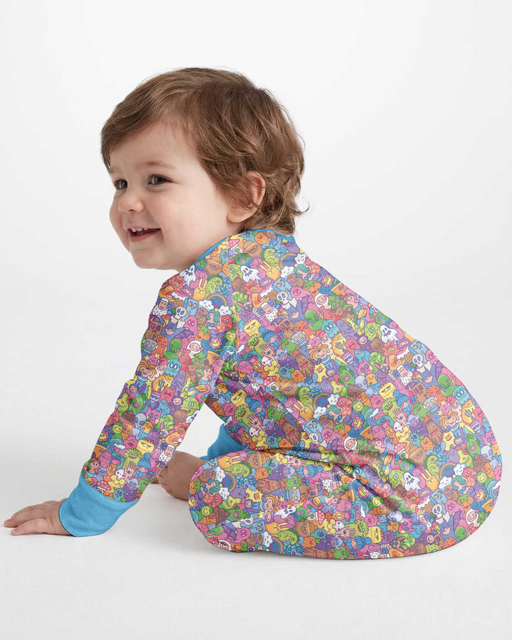 Doodle Characters Pastel Bamboo Convertible Zippy
