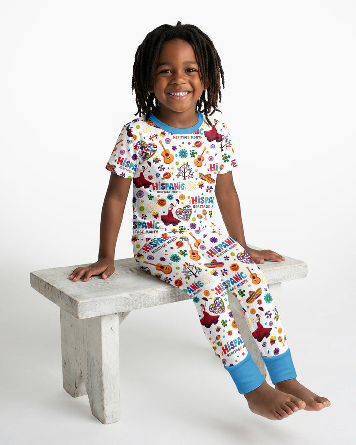 Fiesta Hispanic Heritage Month Bamboo Two Piece Short Sleeve Pajama Set