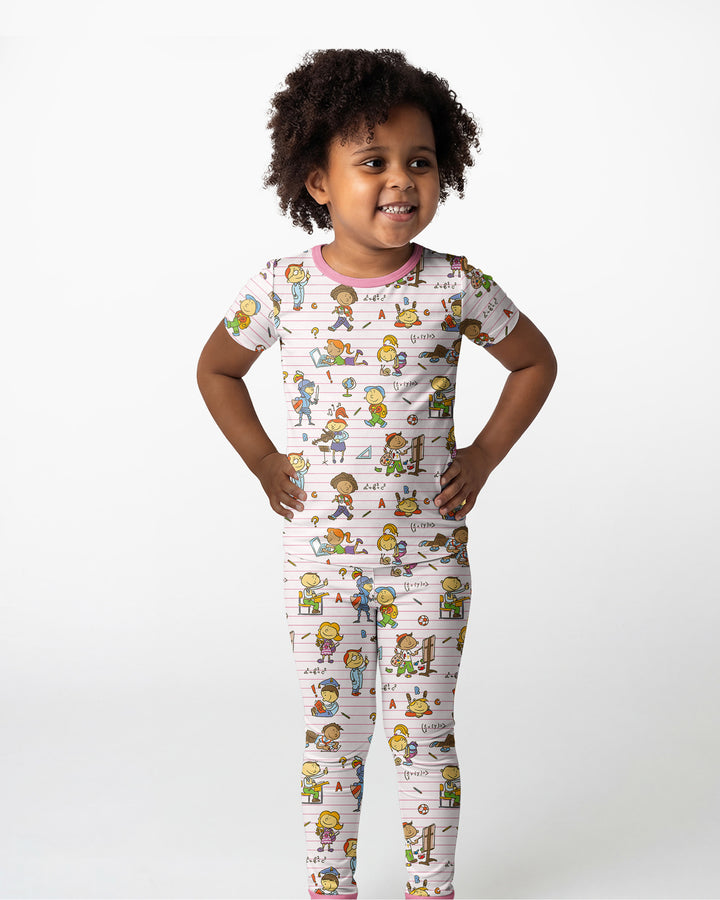 School Days Adventure Bamboo Two Piece Short Sleeve Pajama Set