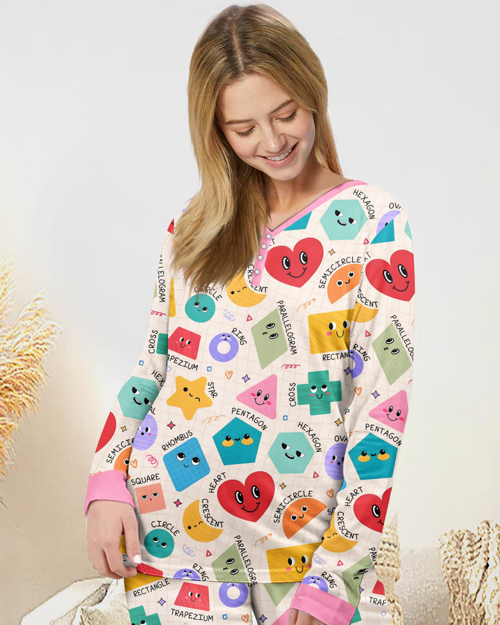 Happy Shape Squad Family Matching Bamboo Women Pajama Set