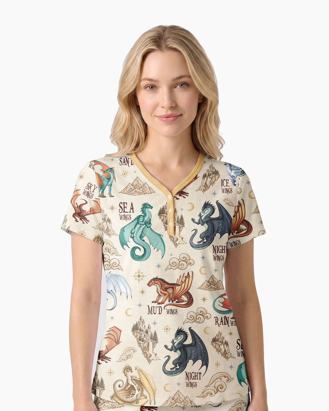 Elemental Dragons Bamboo Women Short Sleeve Short Pajama Set