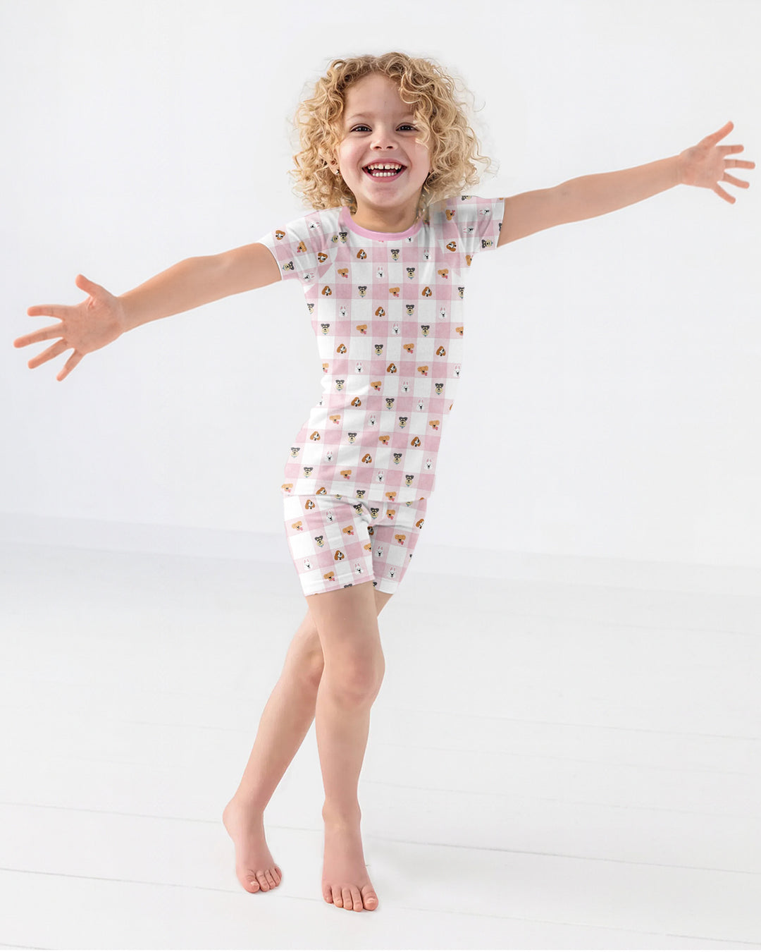 Plaid Pals Family Matching Bamboo Two Piece Short Sleeve Shorts Pajama Set