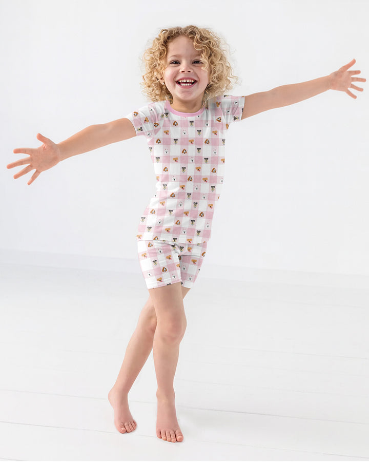 Plaid Pals Family Matching Bamboo Two Piece Short Sleeve Shorts Pajama Set