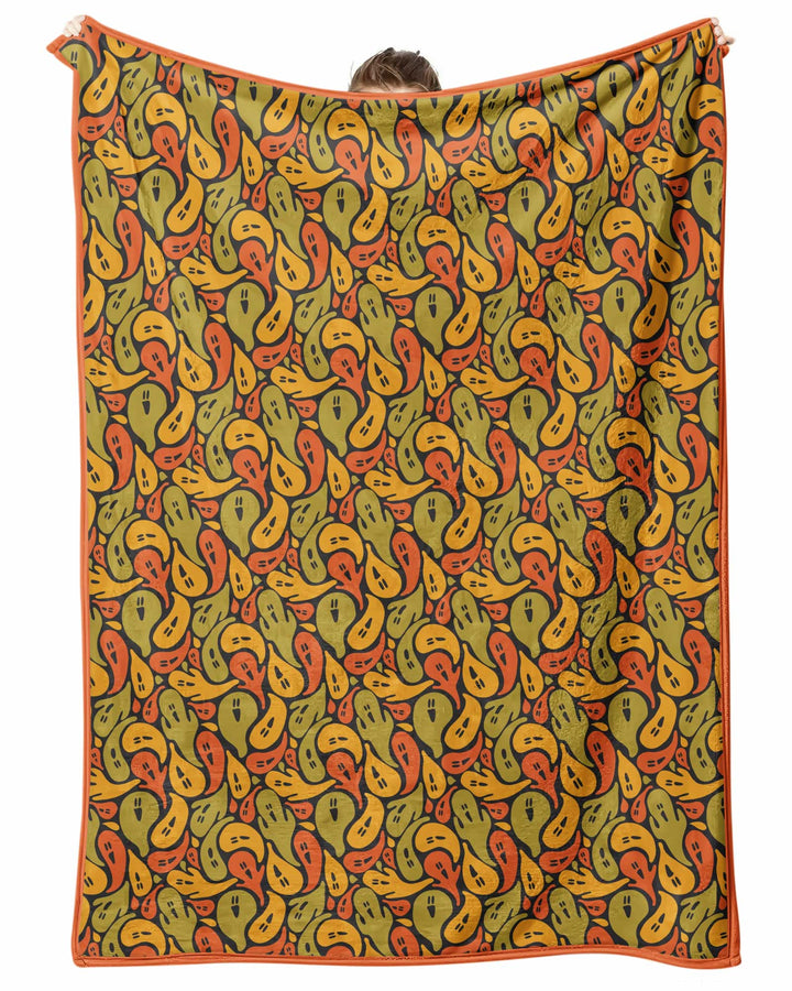 Retro Haunts & Happy Boos Bamboo Blanket
