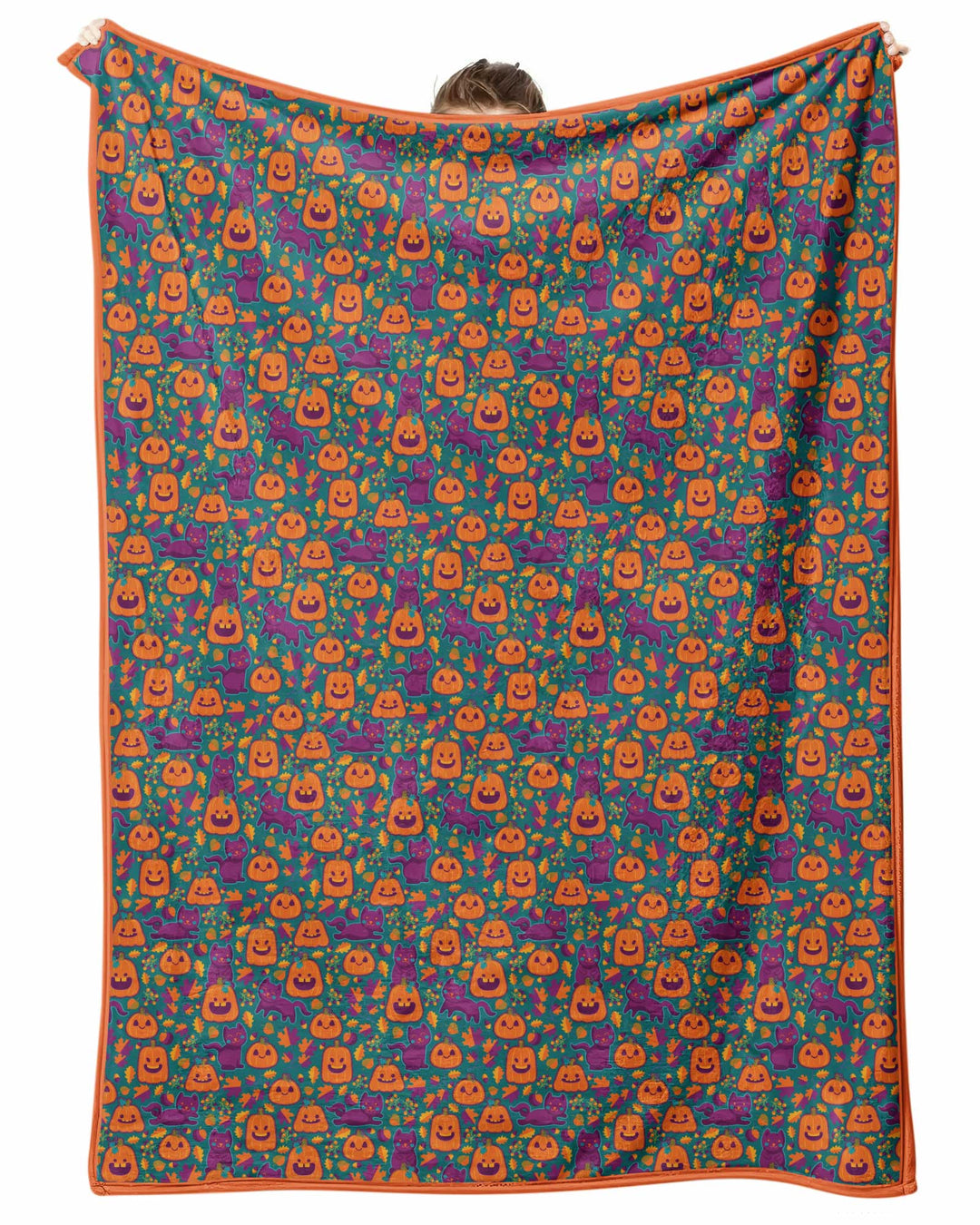 Cats and Pumpkins Bamboo Blanket