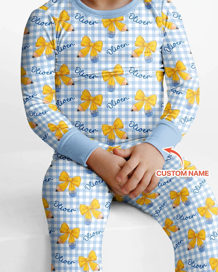 Coquette Back To School Bamboo Two Piece Long Sleeve Pajama Set
