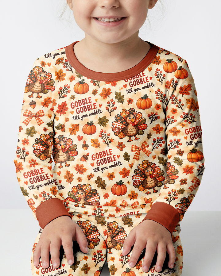 Gobble Gobble Till You Wobble Bamboo Two Piece Long Sleeve Pajama Set