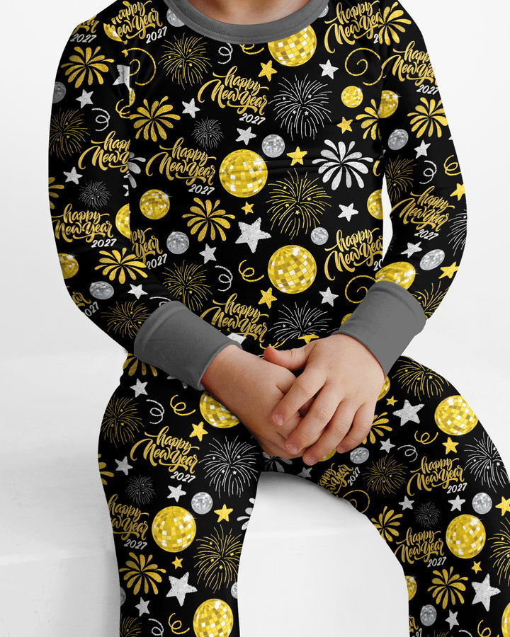 New Year's Eve Celebration 2027  Bamboo Two Piece Long Sleeve Pajama Set