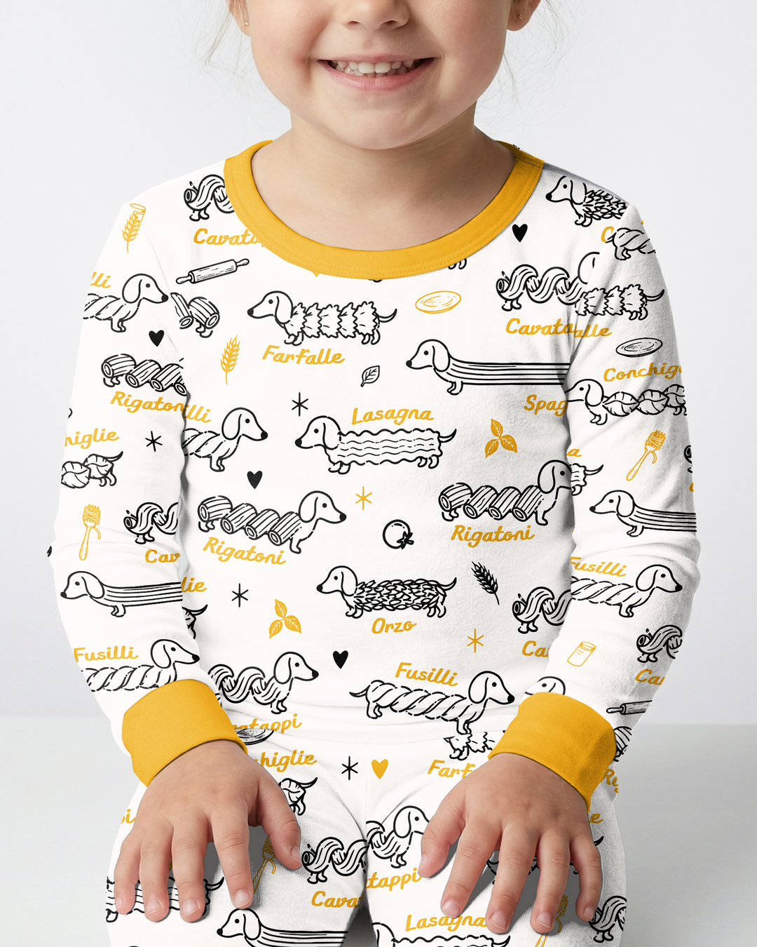 Pasta Pups Bamboo Two Piece Long Sleeve Pajama Set