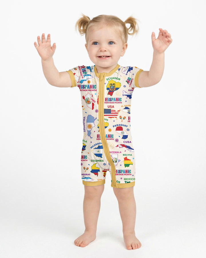 Hispanic Heritage Month Country Flags Bamboo Shorty Zippy