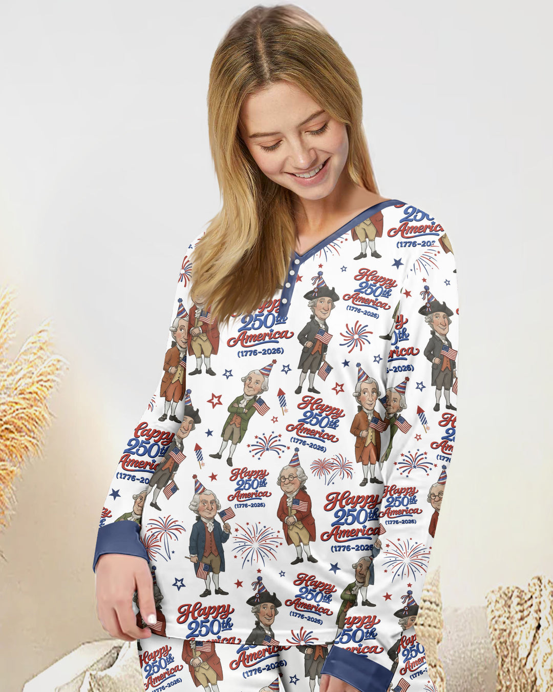 Party Like It's 1776 Family Matching Bamboo Women Pajama Set