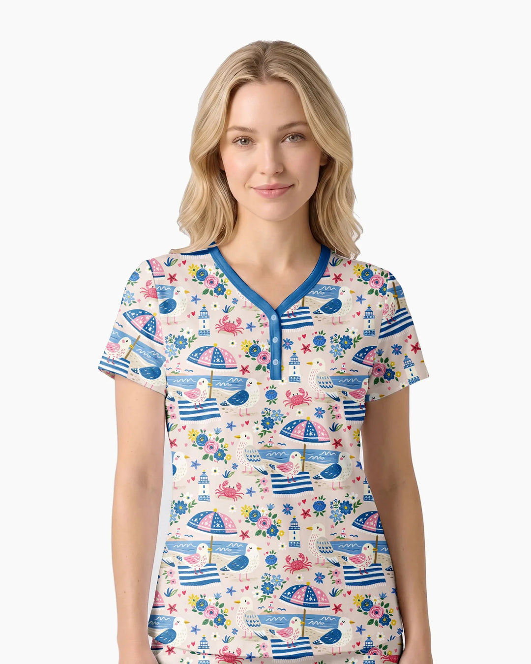 A Day At The Shore Bamboo Women Short Sleeve Short Pajama Set