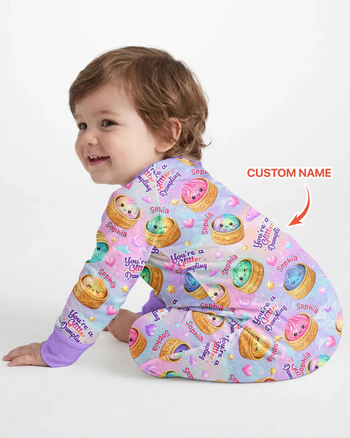 Custom Name You're A Glitter Dumpling Bamboo Convertible Zippy