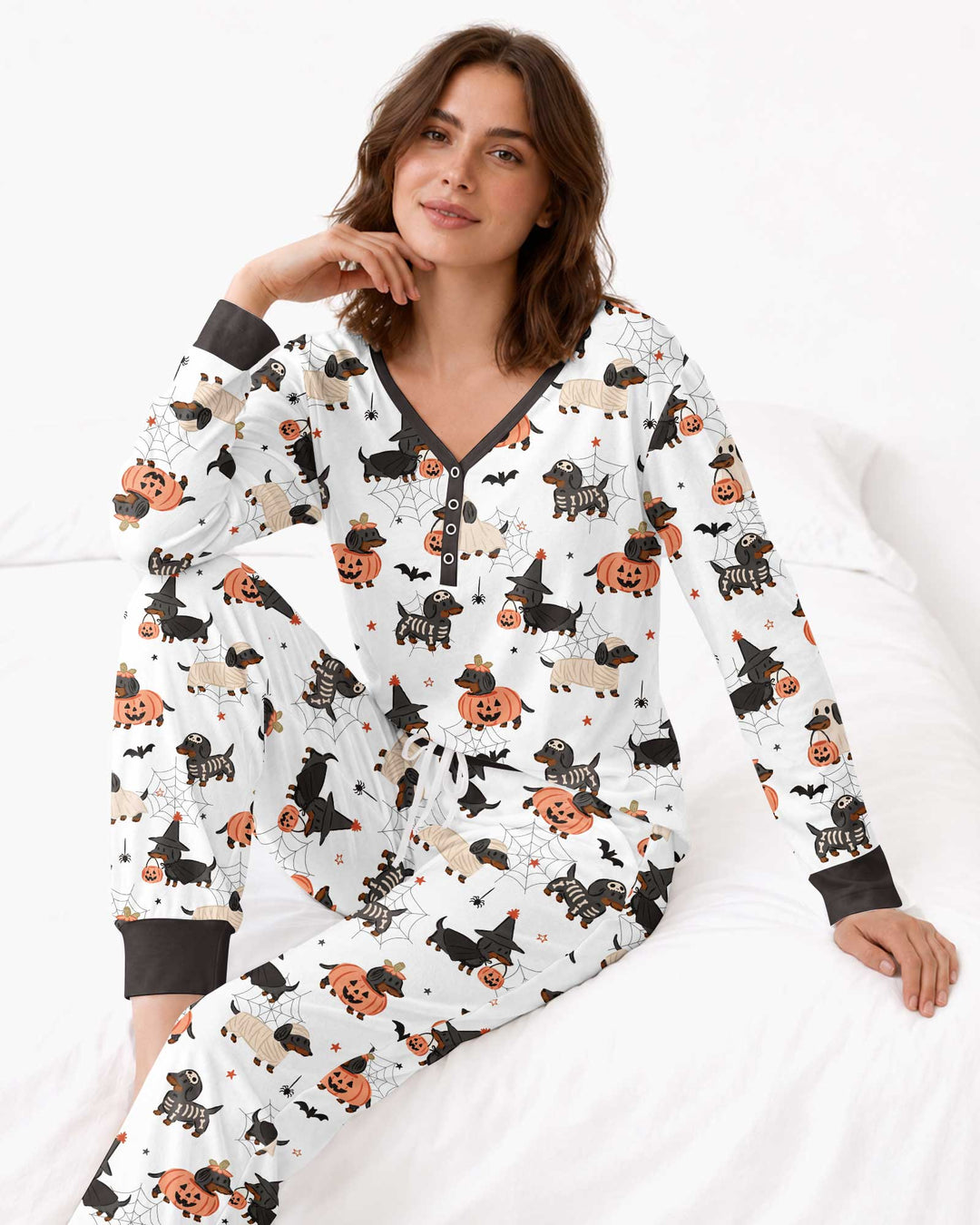 Howl-O-Weenie Dachshund Bamboo Women Pajama Set