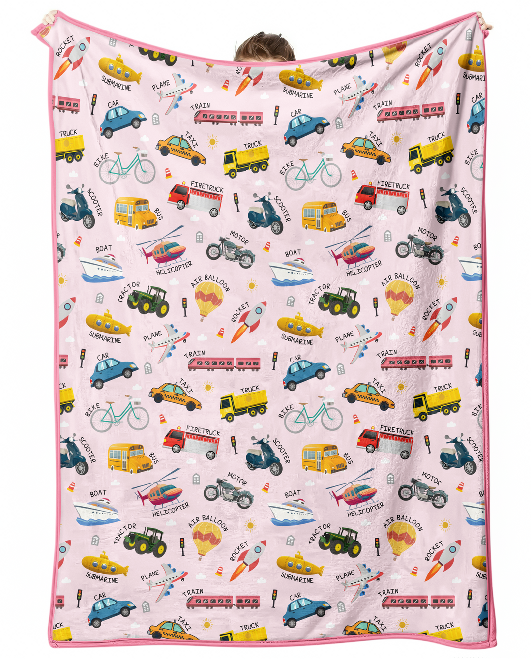 Vehicle Vocabulary Bamboo Blanket