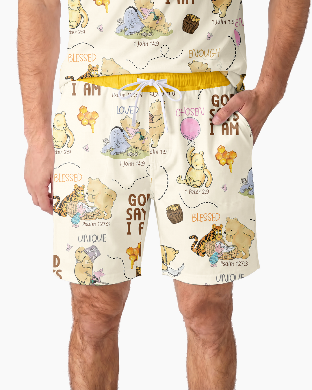 God Says I Am – Little Blessings Bamboo Men Short Sleeve Short Pajama Set