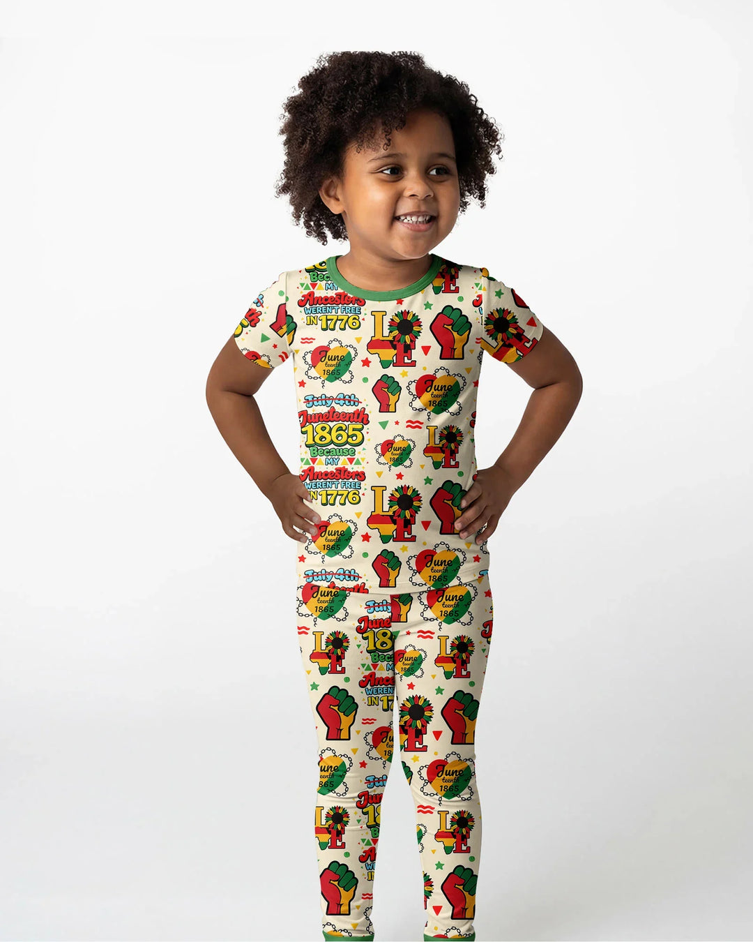 Juneteenth 1865 Because My Ancestors Weren't Free In 1776 Bamboo Two Piece Short Sleeve Pajama Set