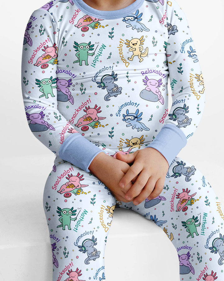 A Lotta Axolotls Bamboo Two Piece Long Sleeve Pajama Set