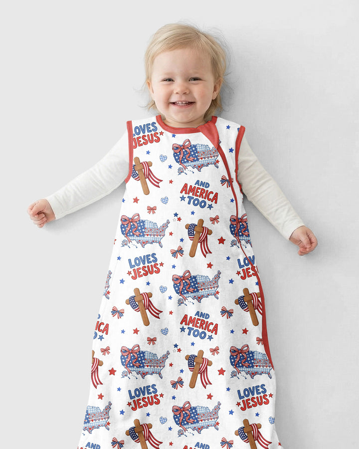 Loves Jesus And America Too Bamboo Sleep Bag