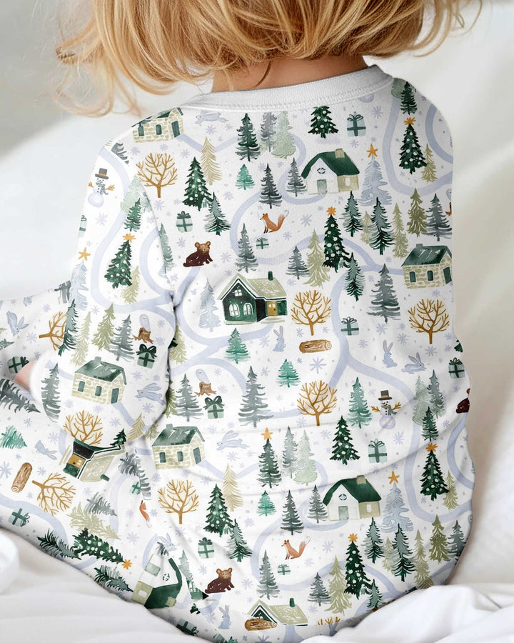 Winter Woodland Village Bamboo Convertible Zippy